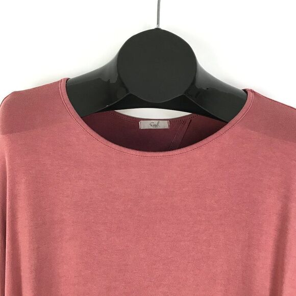 Easel Ruffle Sleeve Open Tie-Back Top Women's Size Small Pink Scoop Neck - Picture 2 of 10